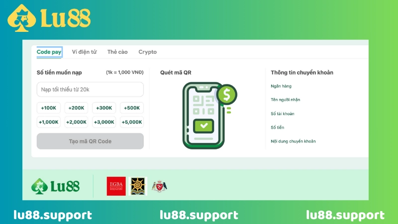 4 kênh giao dịch an toàn tại lu88